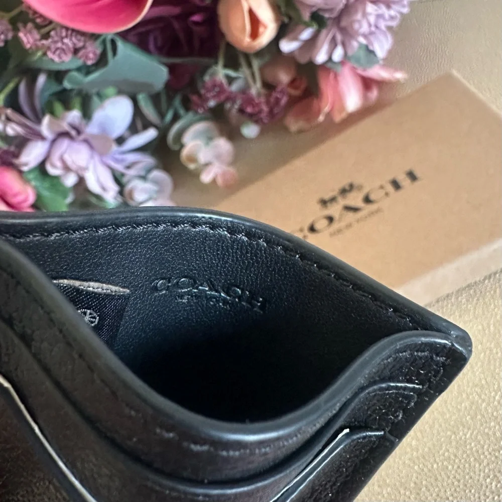 NWT Coach 3-in-1 Black Leather Wallet & Money Clip Set